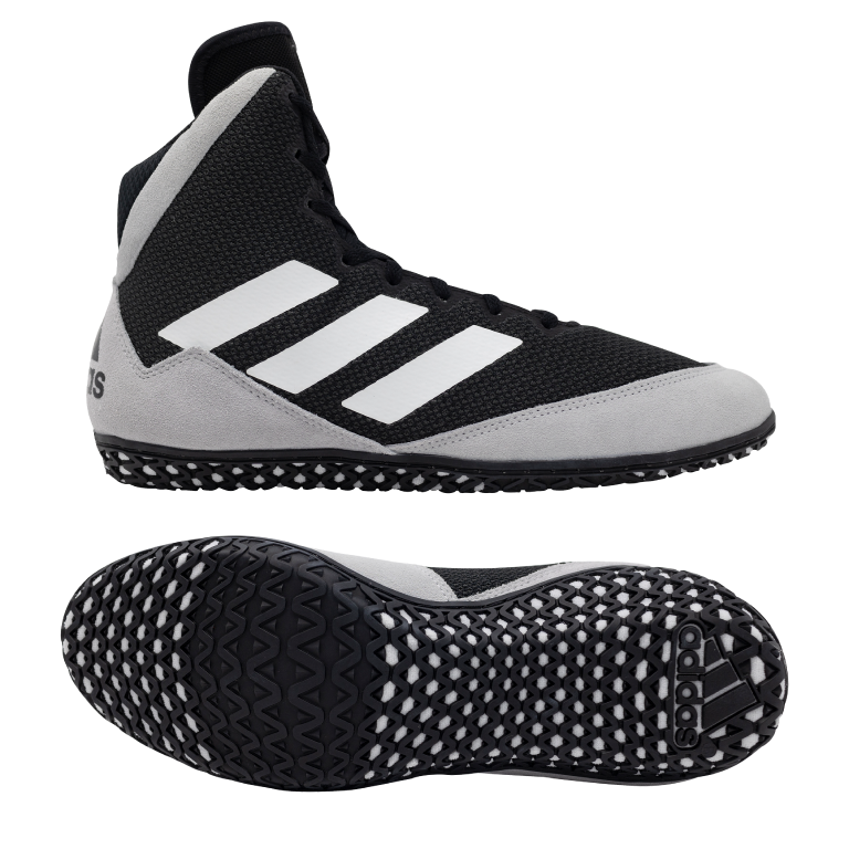 NEW! adidas Mat Wizard 5 Wrestling Shoe, color: Black/Grey/White
